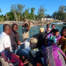 In the very tiny feeder boat